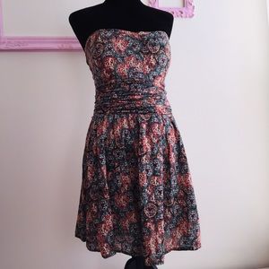 American Rag dress L burn orange strapless elastic